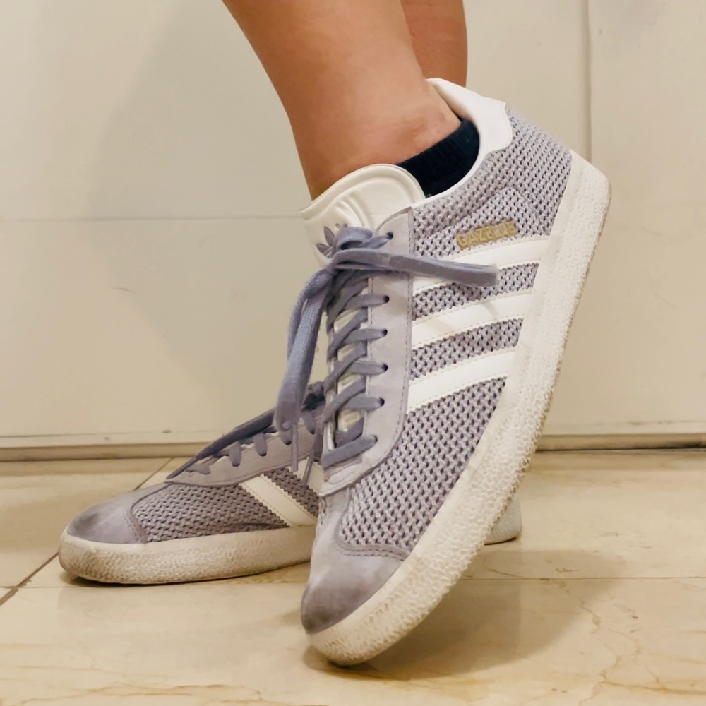 Adidas Gazelle Purple Lavendar White Sneakers